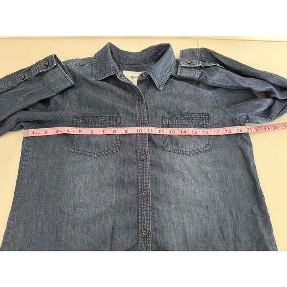 Sonoma The Everyday Denim Shirt Women Size S Long Sleeve Front Pockets Button Up - Picture 3 of 7